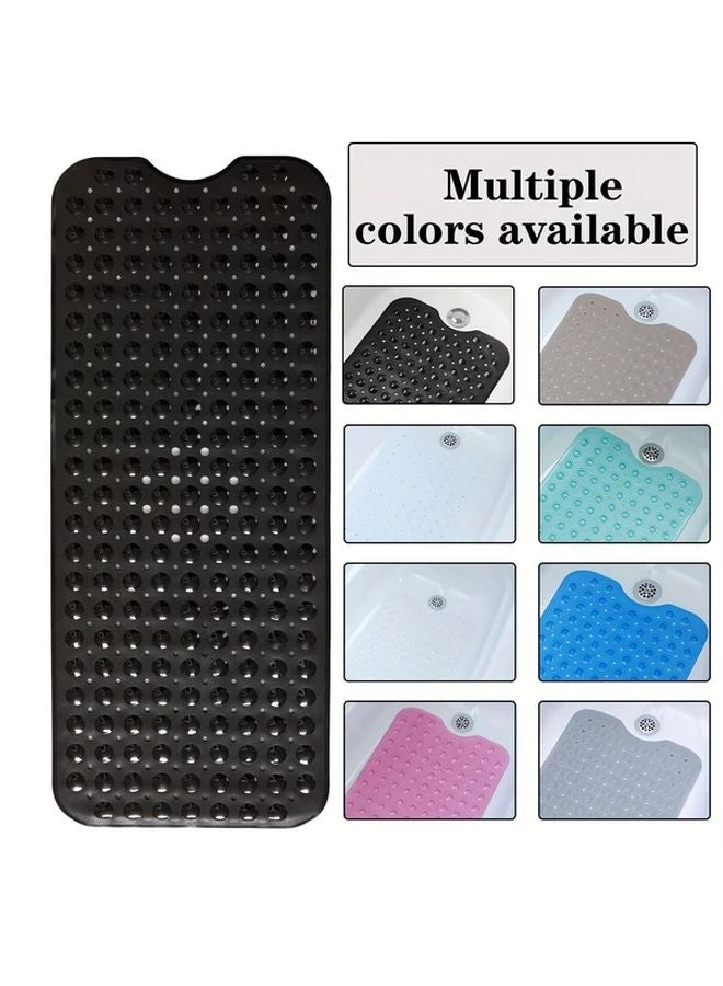 Extra Long Non Slip Bath Tub Mat 40x16 Inches White with 200 Suction Cups Drain Holes Machine Washable - Image 4